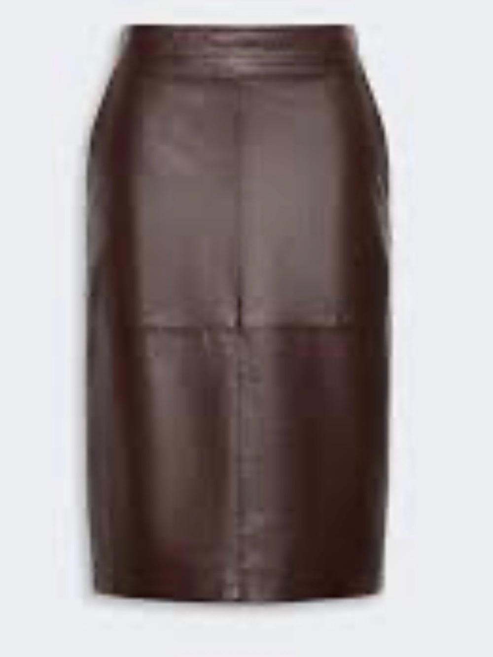 Premise Chocolate Brown Faux Leather Pencil Skirt